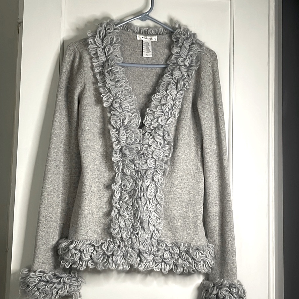 Etincelle Couture Paris,Vintage,rare,angora,cashmere blend open cardigan,Size 0.